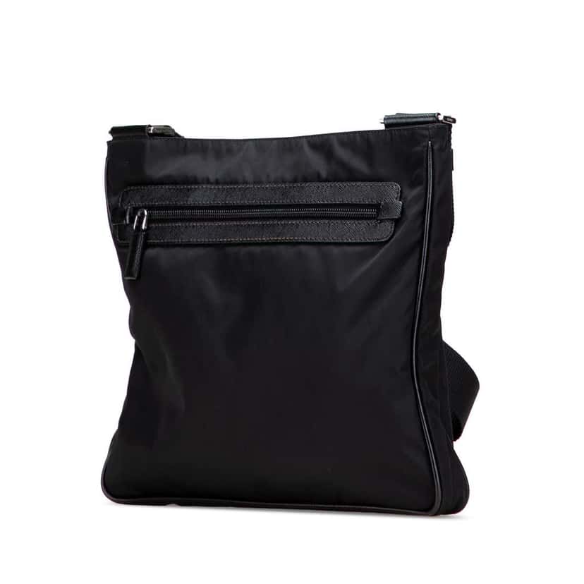 Prada Tessuto Zip Top Crossbody Black Good condition - Back View