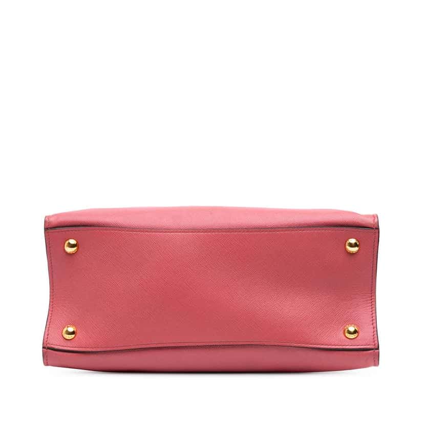 Prada Saffiano Soft Triple Pocket Tote Pink Leather Good condition - Inside View