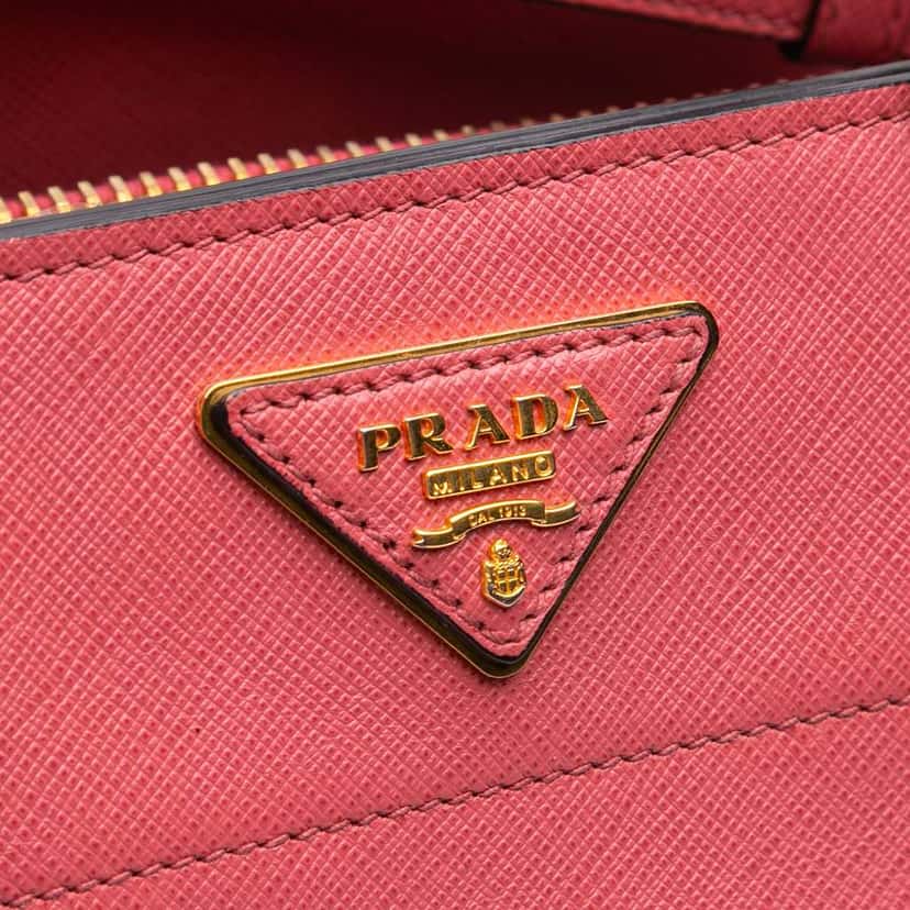 Prada Saffiano Soft Triple Pocket Tote Pink Leather Good condition - Box View