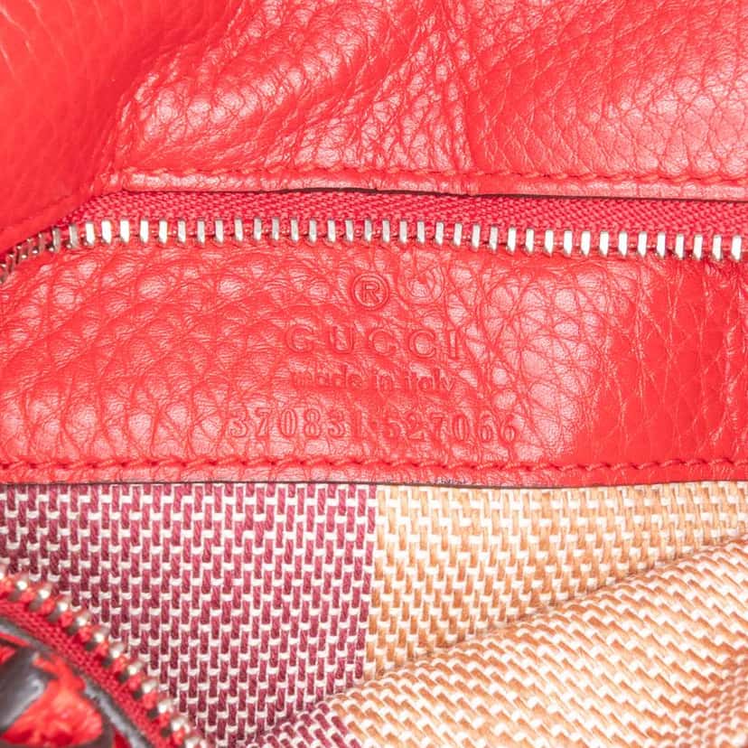 Gucci Small Leather Bamboo Daily Satchel Red Leather Good condition - Box View