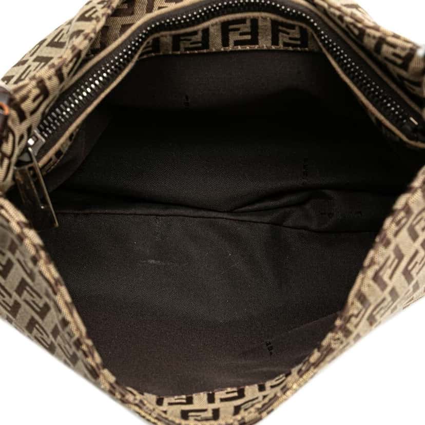 Fendi Zucchino Canvas Shoulder Bag Brown Canvas Good condition - Model View