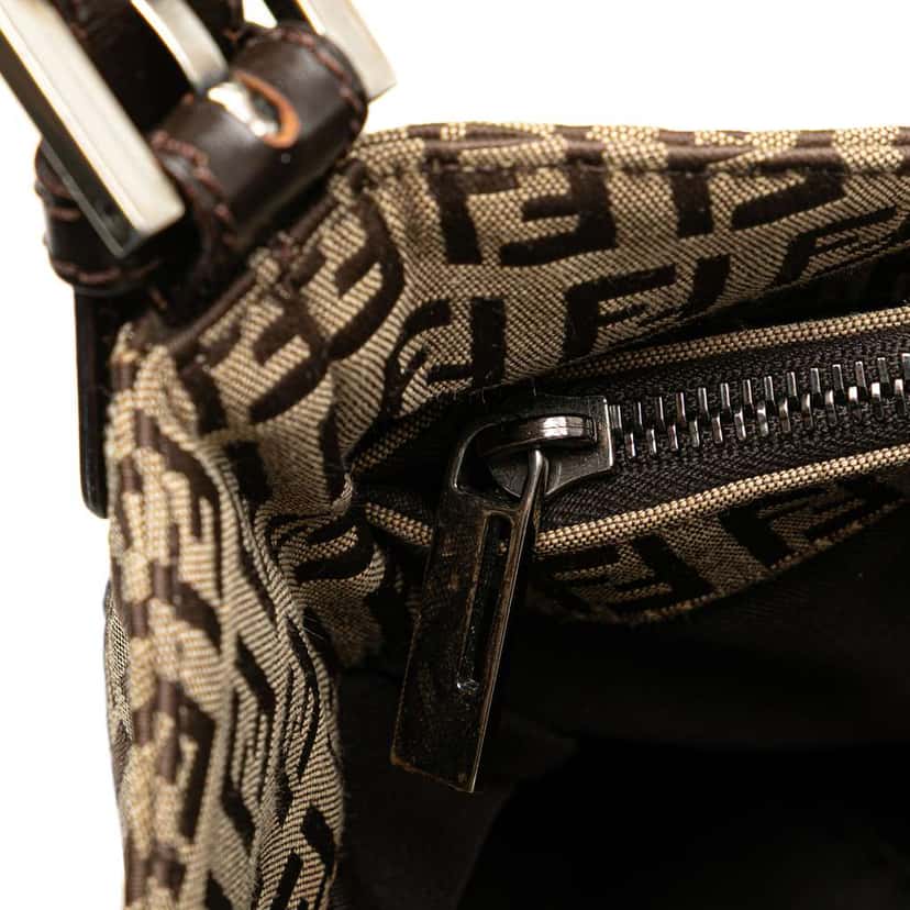Fendi Zucchino Canvas Shoulder Bag Brown Canvas Good condition - Box View