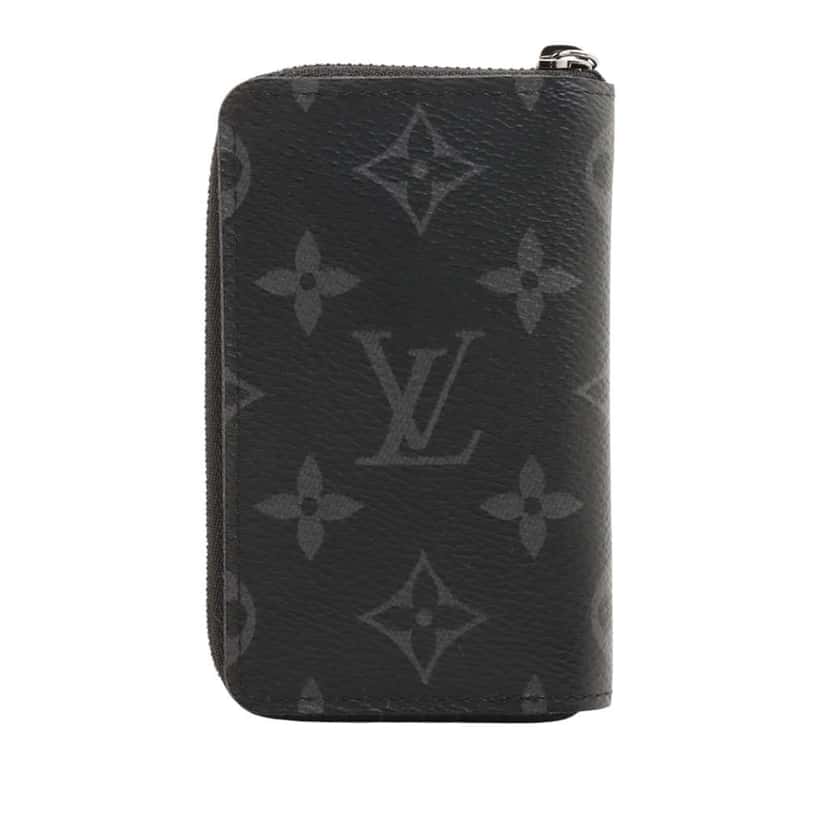 Louis Vuitton Monogram Eclipse Vertical Zippy Coin Purse Black Good condition - Front View