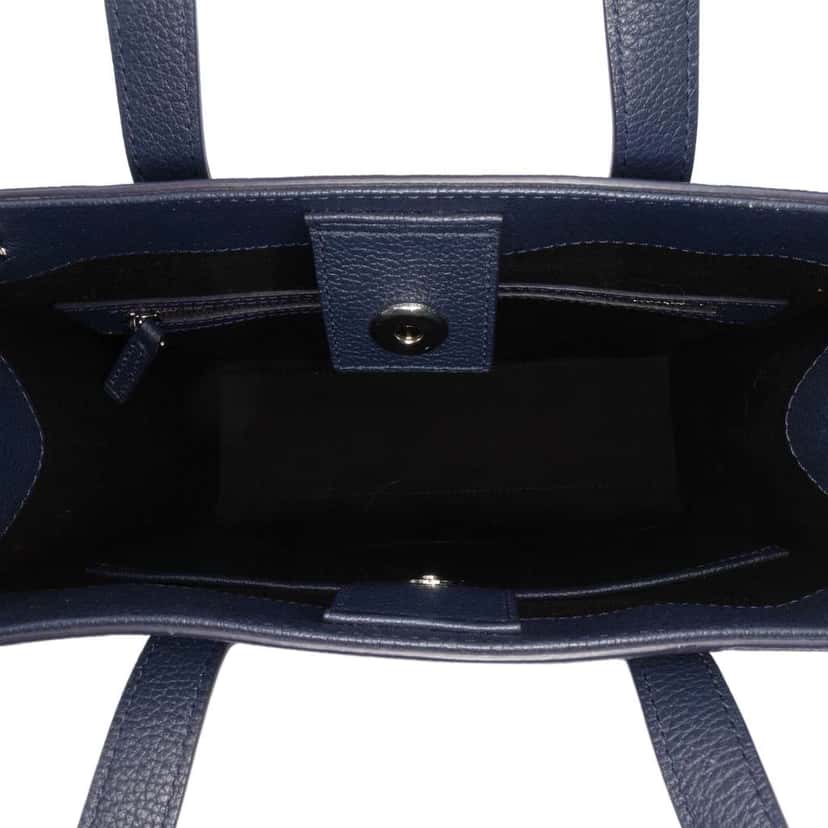 Mcm Small Grained Calfskin Camouflage Aren Tote Blue Leather Good condition - Model View