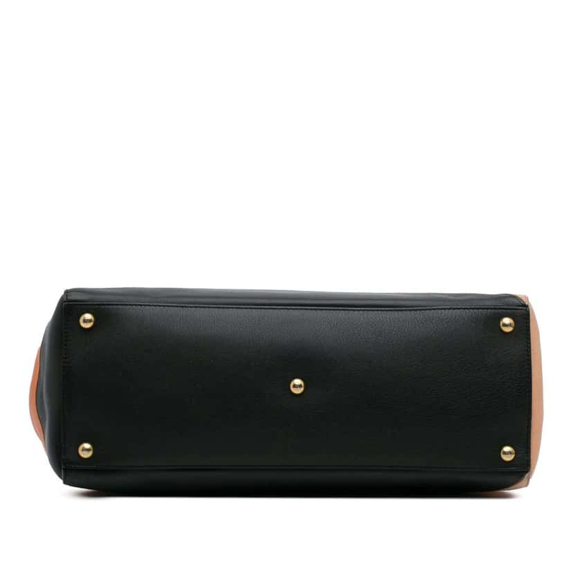 Fendi Medium Multicolor Calfskin Colorblock Regular 2Jours Tote Orange Leather Fair condition - Inside View