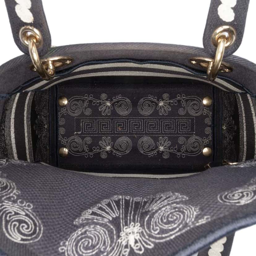 Dior Medium Embroidered Canvas Cornely Lady D Lite Blue Canvas Good condition - Model View