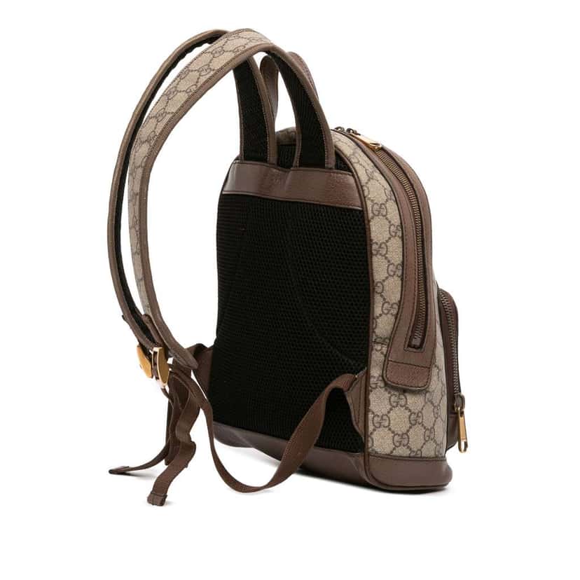 Gucci Small GG Supreme Ophidia Web Backpack Brown Canvas Fair condition - Back View