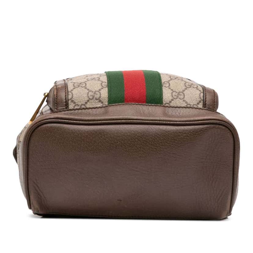 Gucci Small GG Supreme Ophidia Web Backpack Brown Canvas Fair condition - Inside View