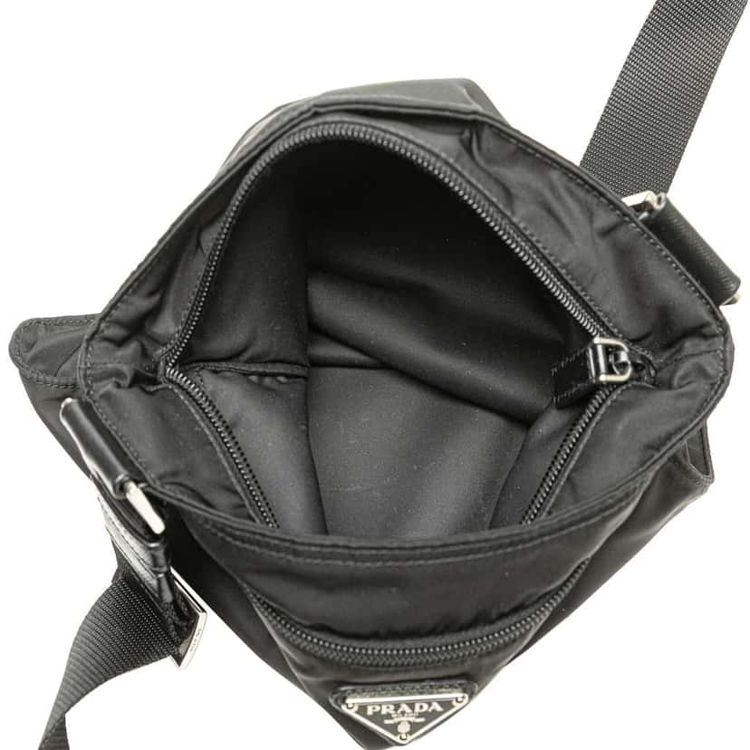Prada Tessuto Zip Top Crossbody Black Good condition - Model View