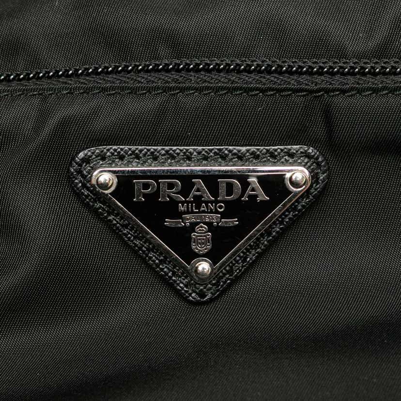 Prada Tessuto Zip Top Crossbody Black Good condition - Box View
