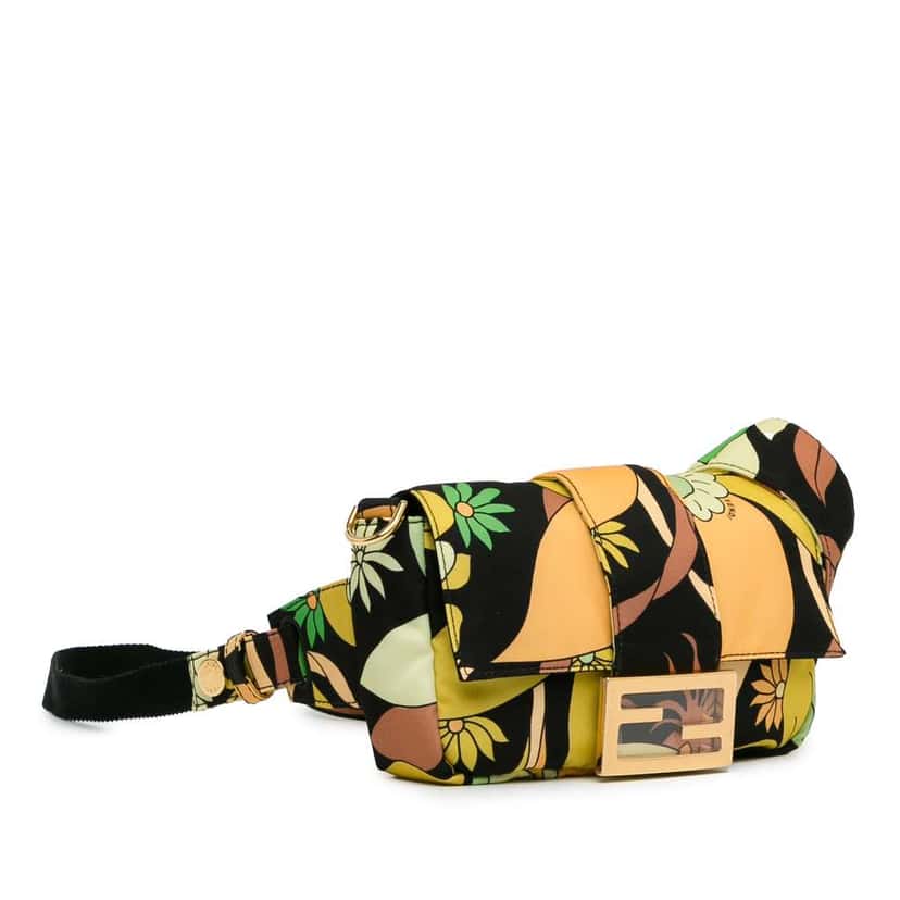 Fendi Floral Convertible Baguette Green Good condition - Back View