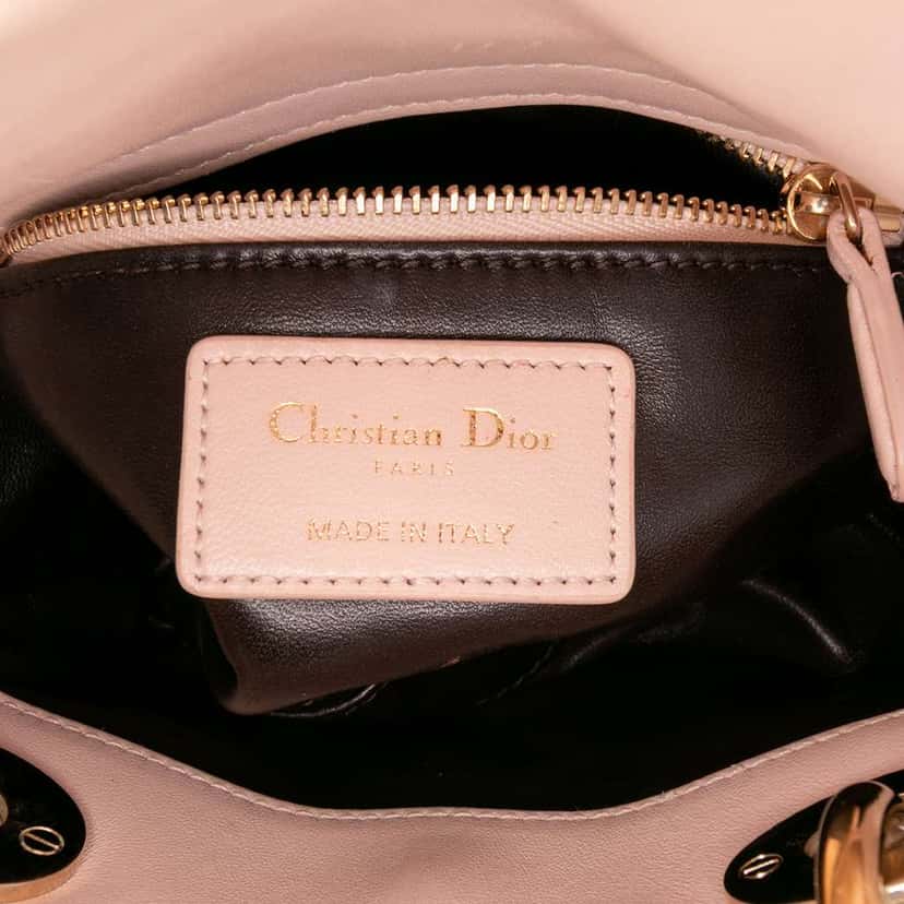 Dior Mini Lambskin Cannage Lady Dior Brown Leather Good condition - Box View