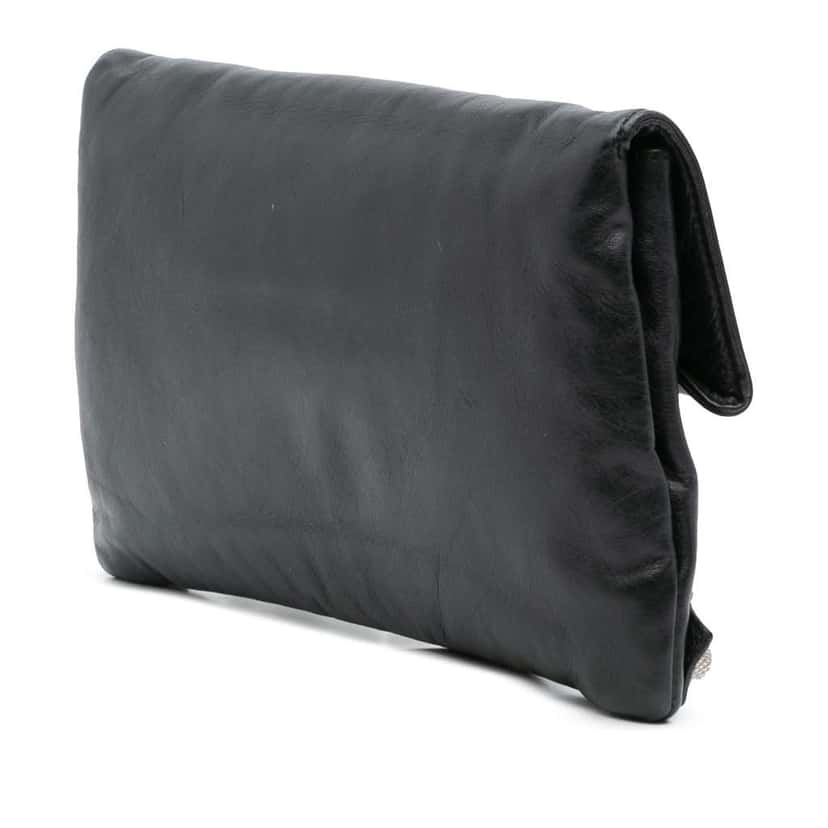 Balenciaga Lambskin Motocross Giant 21 Envelope Clutch Black Leather Good condition - Back View