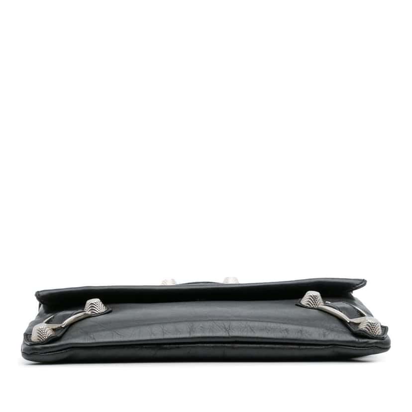Balenciaga Lambskin Motocross Giant 21 Envelope Clutch Black Leather Good condition - Inside View