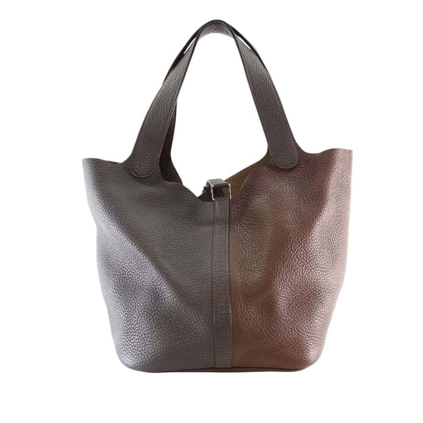 Hermès Bicolor Togo Picotin 22 Brown Leather Good condition - Front View