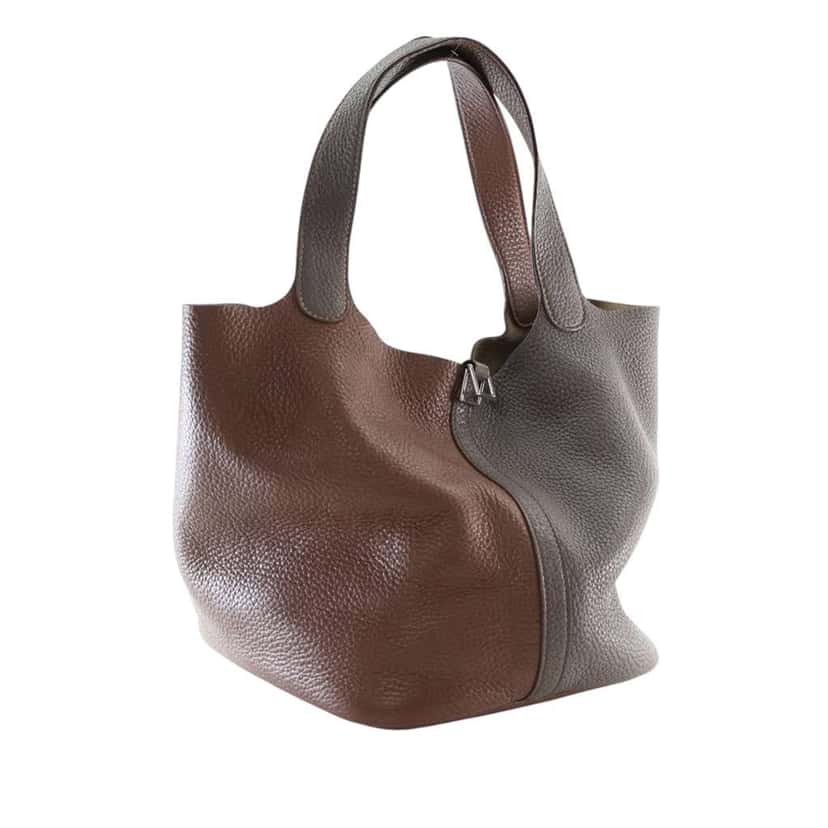 Hermès Bicolor Togo Picotin 22 Brown Leather Good condition - Inside View