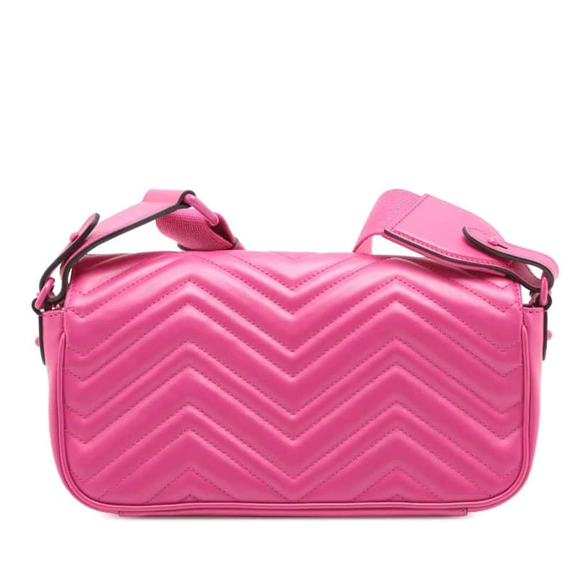 Gucci Small Calfskin GG Marmont 2.0 Satchel Pink Leather Good condition - Back View