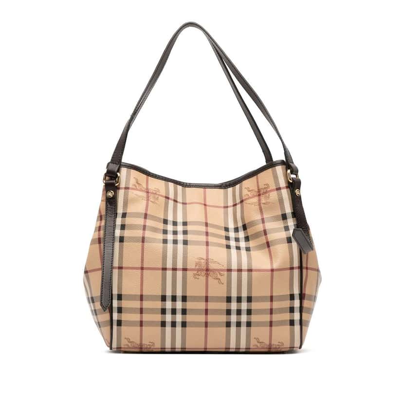Burberry Small Haymarket Check Coated Canvas Canterbury Tote Brown Canvas Good condition - Front View
