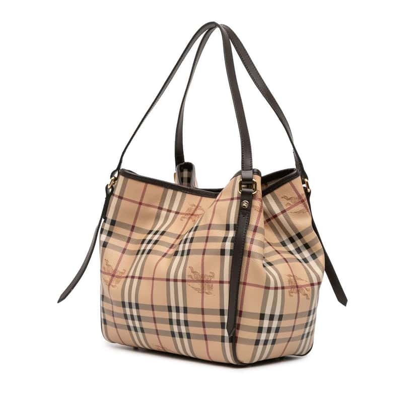 Burberry Small Haymarket Check Coated Canvas Canterbury Tote Brown Canvas Good condition - Back View