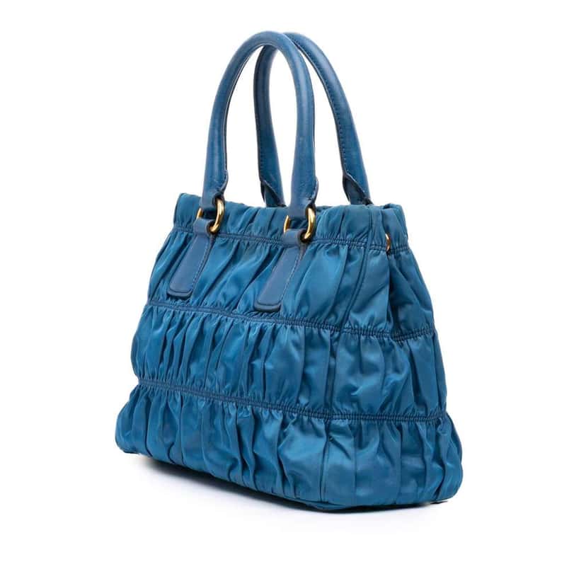 Prada Tessuto Gaufre Satchel Blue Good condition - Back View