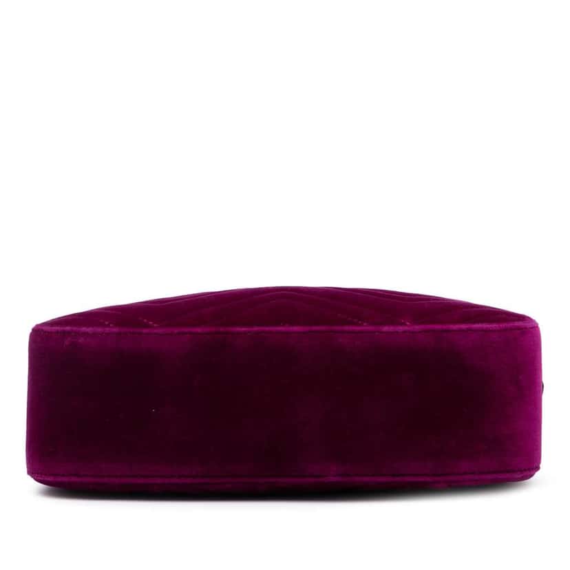 Gucci Small GG Marmont Matelasse Velvet Crossbody Purple Velvet Good condition - Inside View