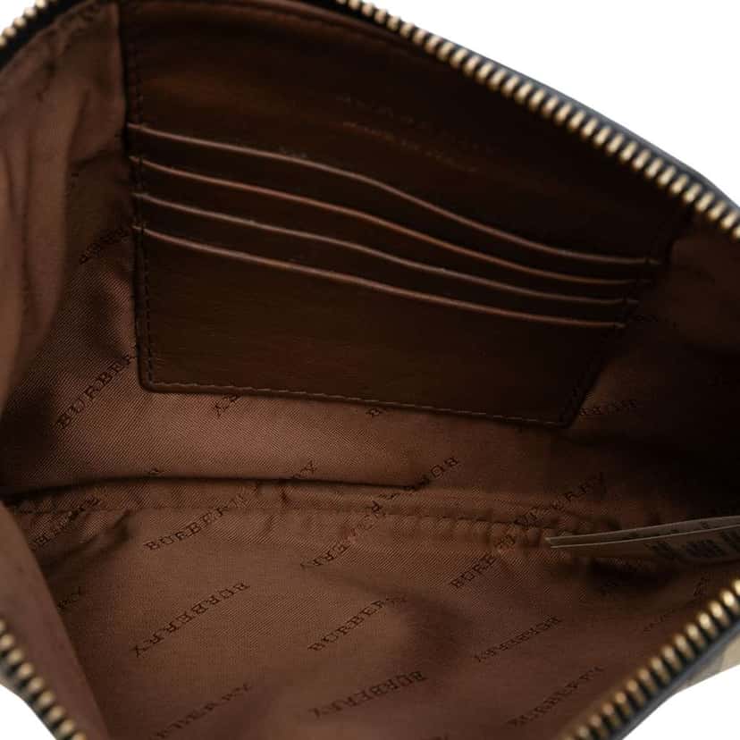 Burberry Haymarket Check Canvas Peyton Crossbody Brown Canvas Good condition - Model View