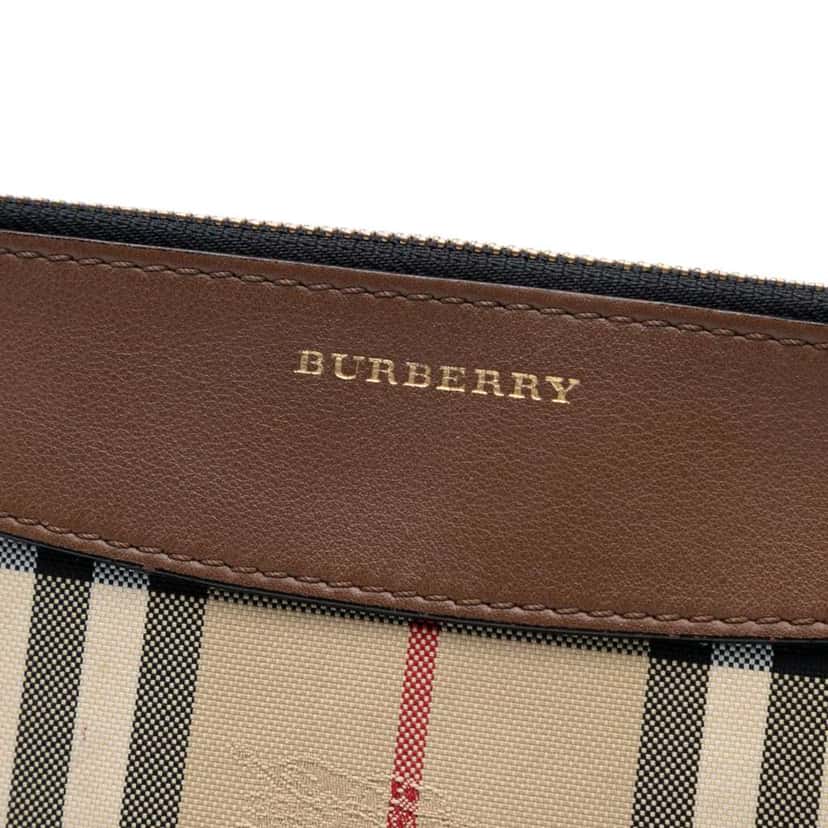 Burberry Haymarket Check Canvas Peyton Crossbody Brown Canvas Good condition - Box View