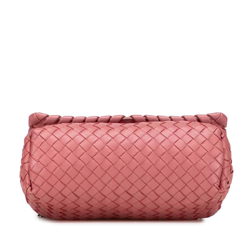 Bottega Veneta Baby Nappa Intrecciato Olimpia Crossbody Pink Leather Good condition - Inside View