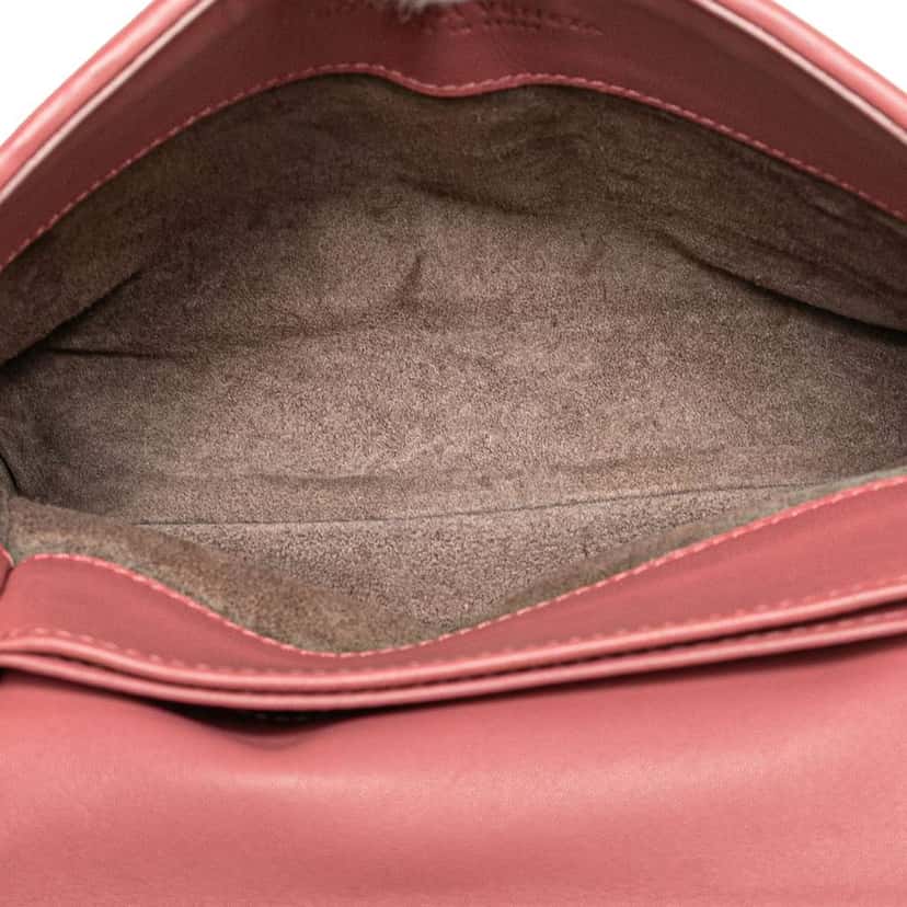 Bottega Veneta Baby Nappa Intrecciato Olimpia Crossbody Pink Leather Good condition - Model View
