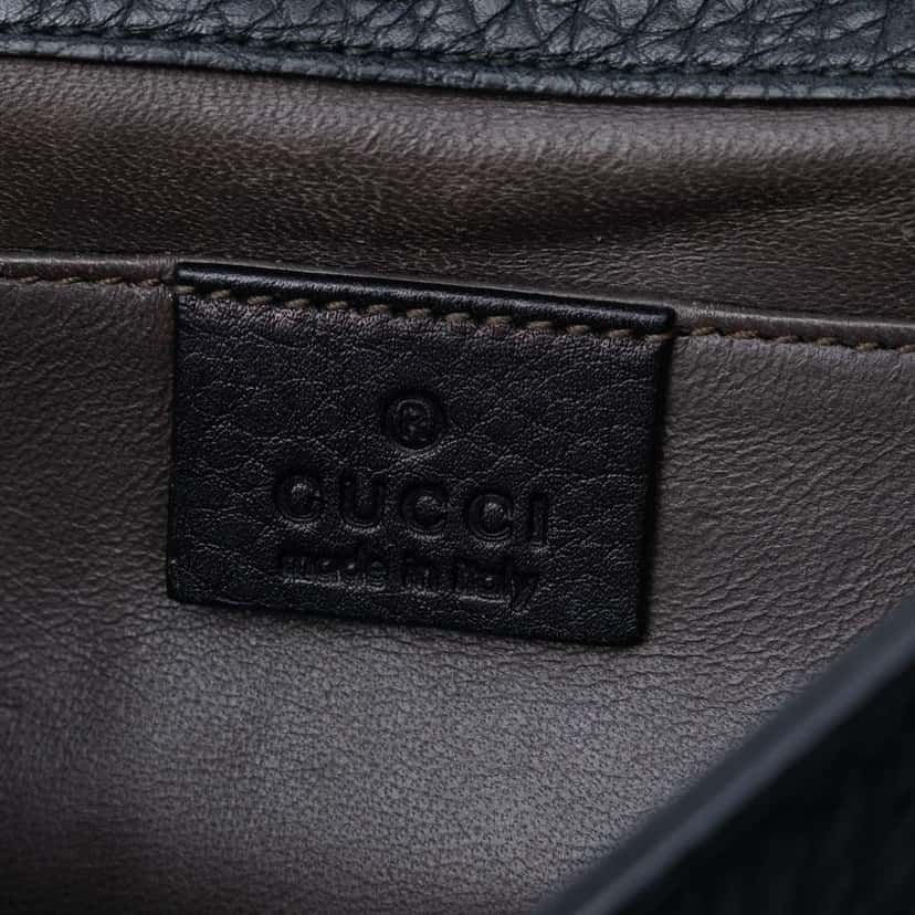Gucci Small Leather Studded Miss Bamboo Crossbody Black Leather Good condition - Box View