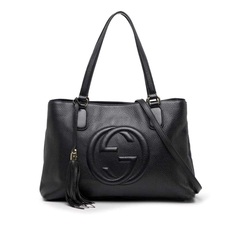 Gucci Medium Leather Soho Working Satchel Black Leather Good condition - Front View