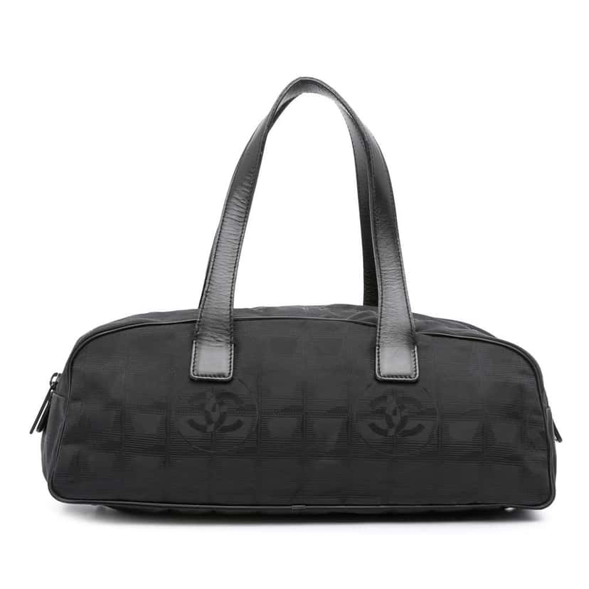 Chanel New Travel Line Nylon Handbag Black Good condition - Front View