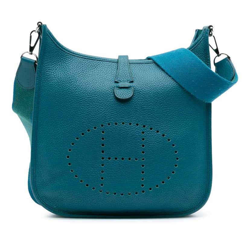 Hermès Clemence Evelyne III 29 Blue Leather Good condition - Front View