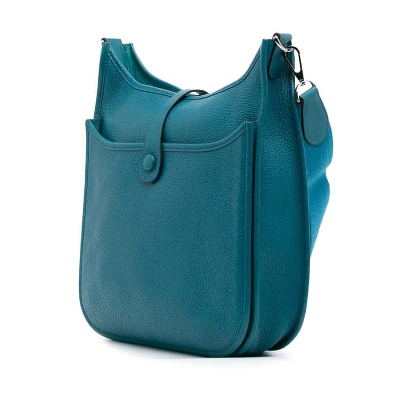 Hermès Clemence Evelyne III 29 Blue Leather Good condition - Back View