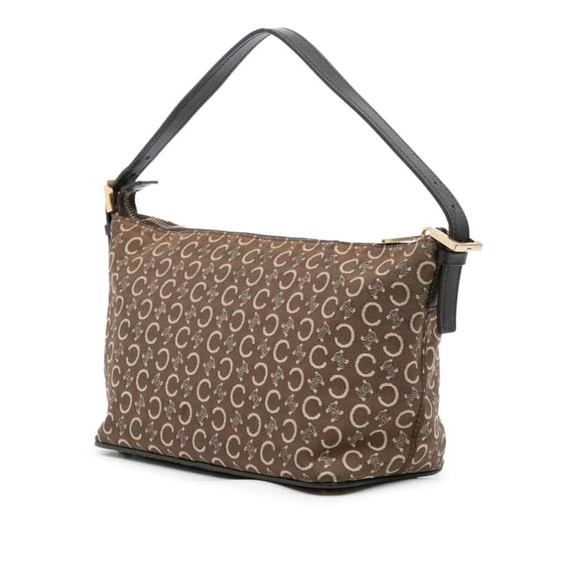 Celine C Macadam Canvas Shoulder Bag Brown Canvas Good condition - Back View