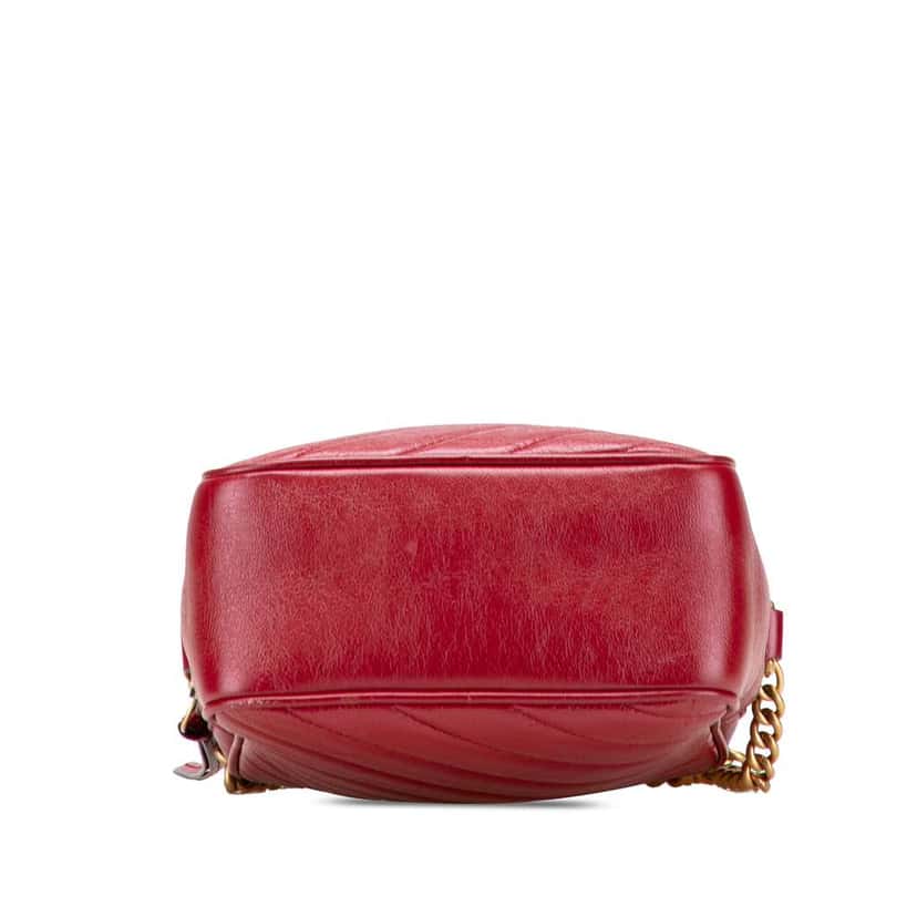 Gucci GG Marmont Matelasse Leather Double Zip Crossbody Red Leather Very good condition - Inside View