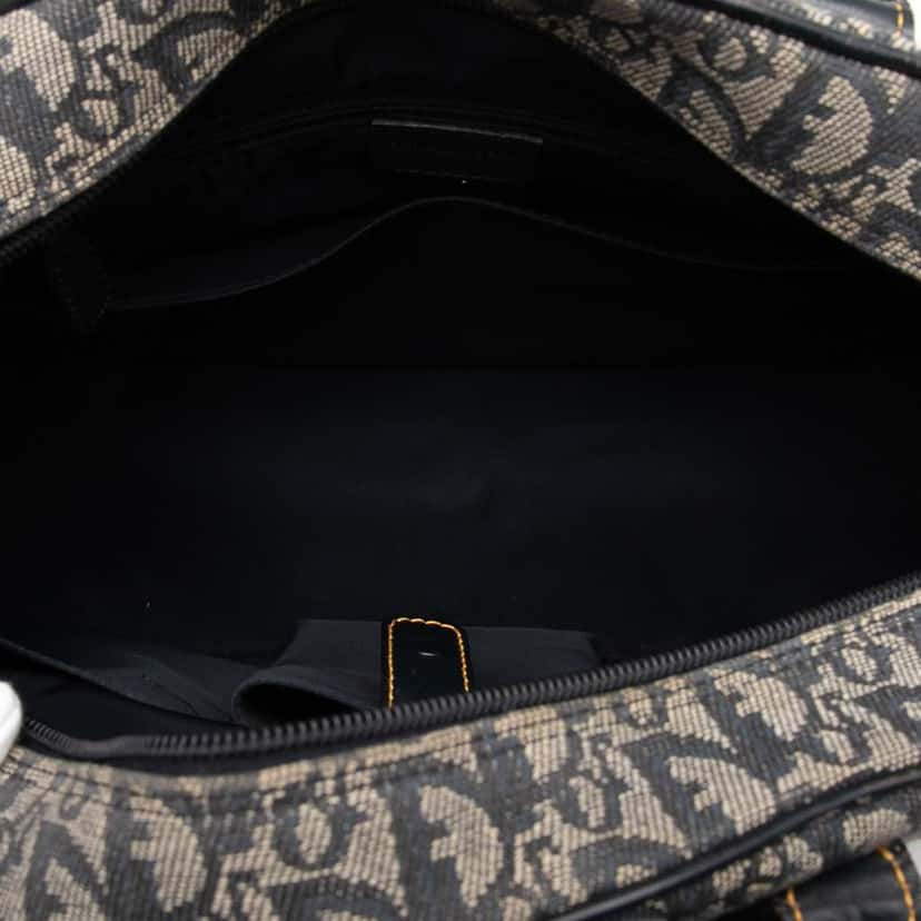 Dior Diorissimo Canvas Double Saddle Bowler Bag Blue Canvas Good condition - Model View