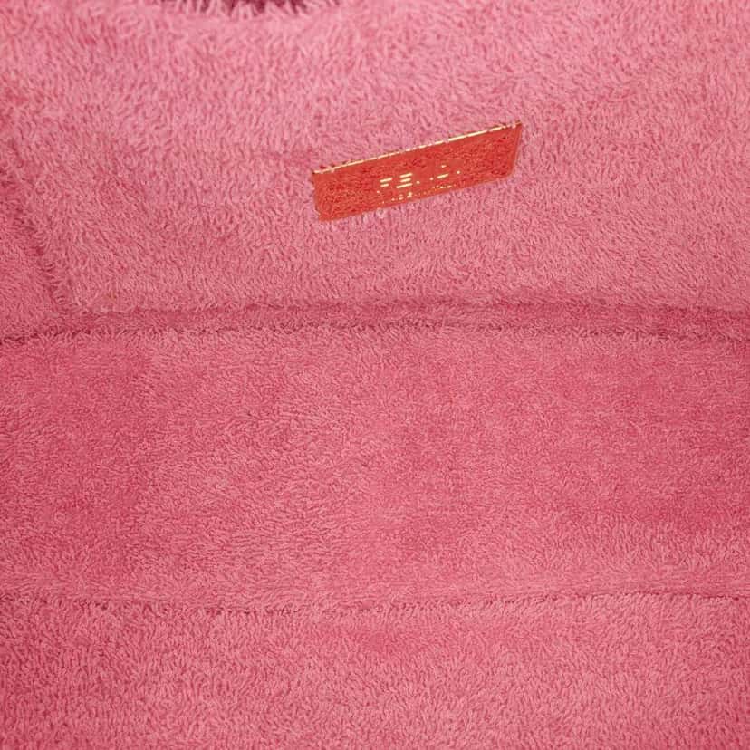 Fendi Embossed Terry Cloth FF 1974 Convertible Belt Baguette Pink Cotton Very good condition - Model View