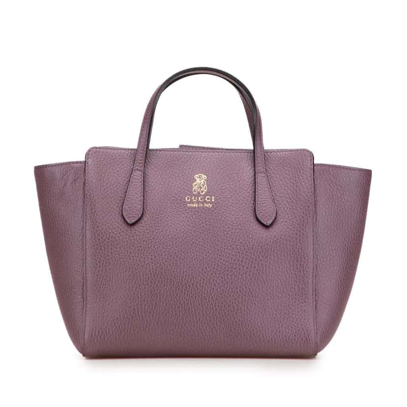 Gucci Mini Leather Swing Handbag Purple Leather Good condition - Front View