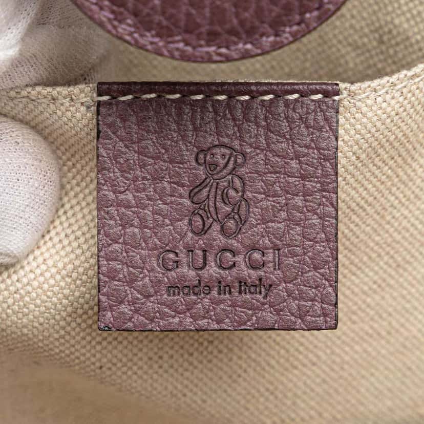 Gucci Mini Leather Swing Handbag Purple Leather Good condition - Box View