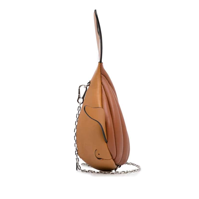 Loewe Leather Whale Pouch Brown Leather Very good condition - Inside View