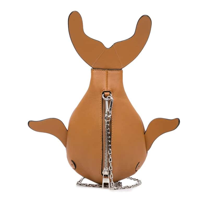 Loewe Leather Whale Pouch Brown Leather Very good condition - Model View