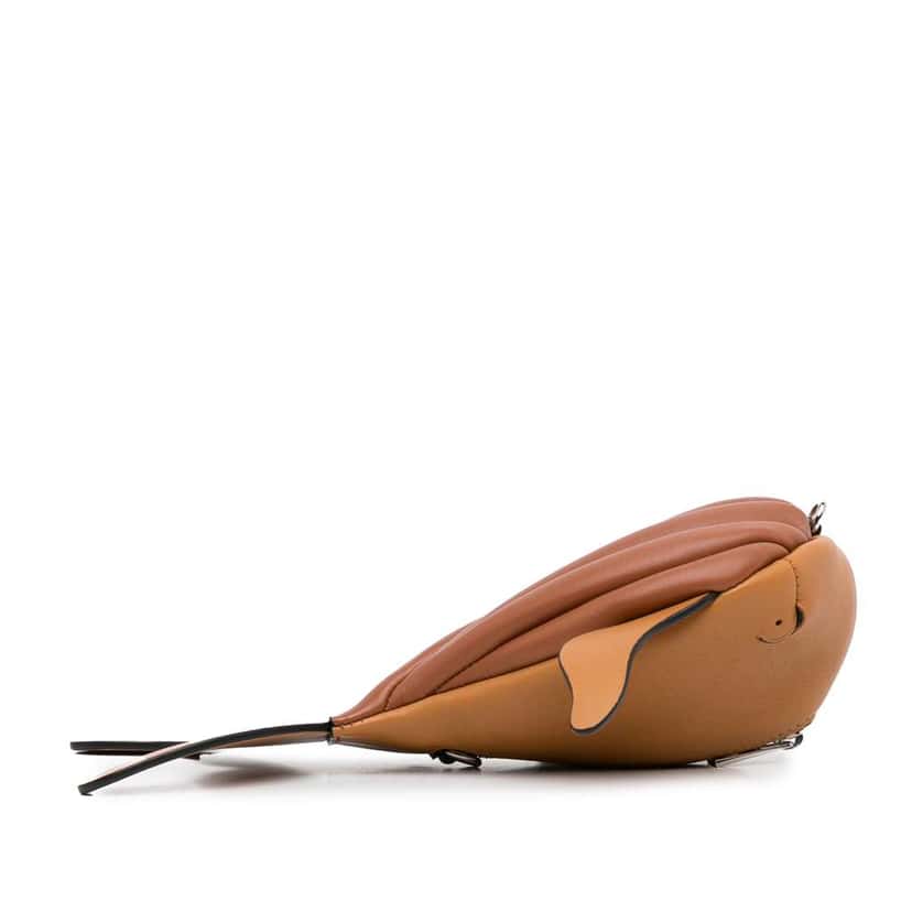 Loewe Leather Whale Pouch Brown Leather Very good condition - Box View