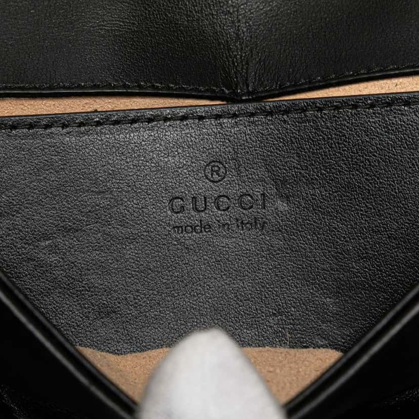 Gucci Small GG Marmont Matelasse Leather Shoulder Bag Black Leather Good condition - Box View