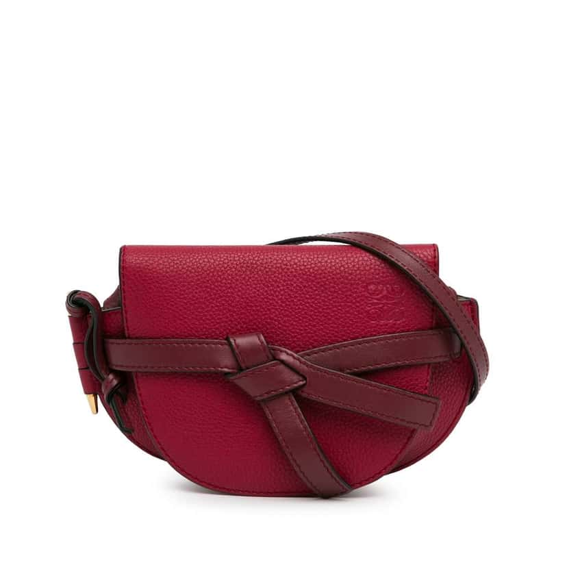 Loewe Mini Leather Gate Bag Red Leather Good condition - Front View