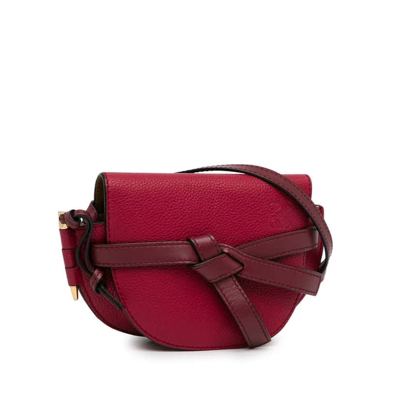 Loewe Mini Leather Gate Bag Red Leather Good condition - Back View