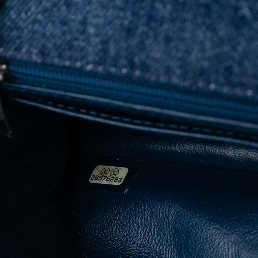 Chanel Mini Rectangular Classic Denim Braided Single Flap Blue Denim Good condition - Box View