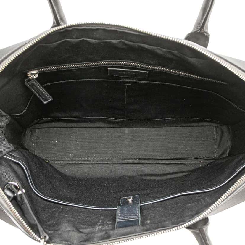 Saint Laurent Medium Grain De Poudre Museum Briefcase Black Leather Good condition - Model View