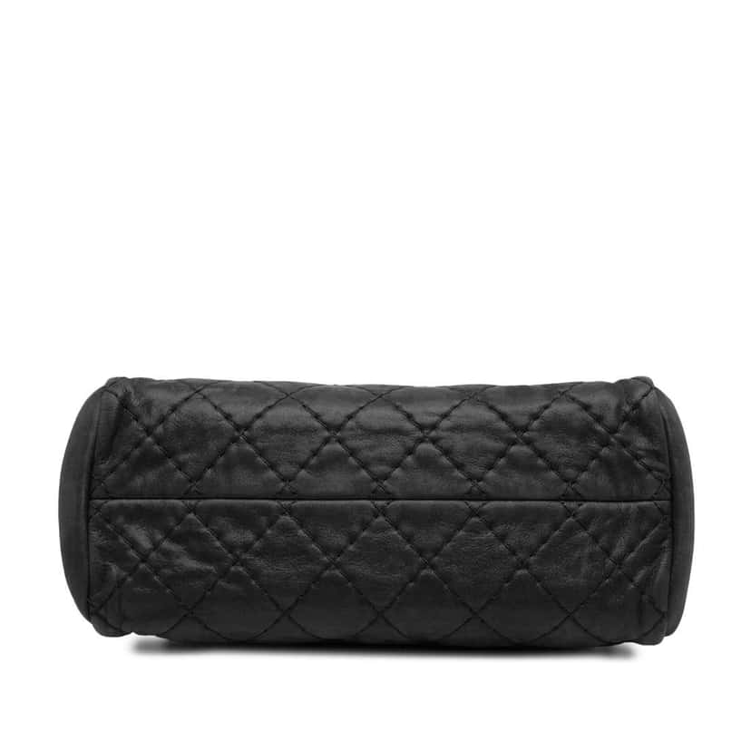 Chanel Medium Iridescent Calfskin Just Mademoiselle Bowling Bag Black Leather Good condition - Inside View