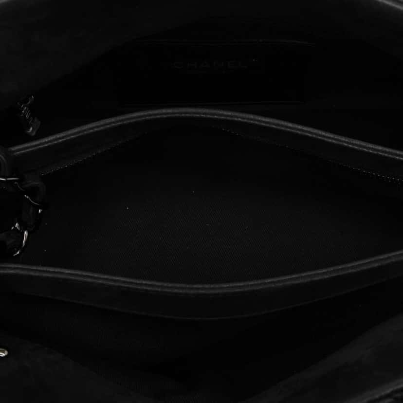 Chanel Medium Iridescent Calfskin Just Mademoiselle Bowling Bag Black Leather Good condition - Model View